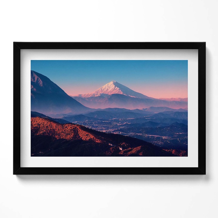Tablou Inramat, Wallfluent, Muntii din San Antonio SUA, Rama negru, 60x40 cm,010330010110200280353