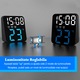 Ceas Electronic de Masa, BYONDSELF®, 3 Seturi de Alarma, 2 Niveluri de Luminozitate, Afisaj Temperatura si Data, Mod Nocturn, Mod "Snooze", Control Vocal, 12/24H, 10×4×11CM