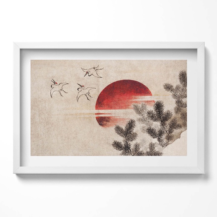 Tablou Inramat, Wallfluent, Arta japoneza a apusului, Rama alba, 60x40 cm, 010330010110100281300