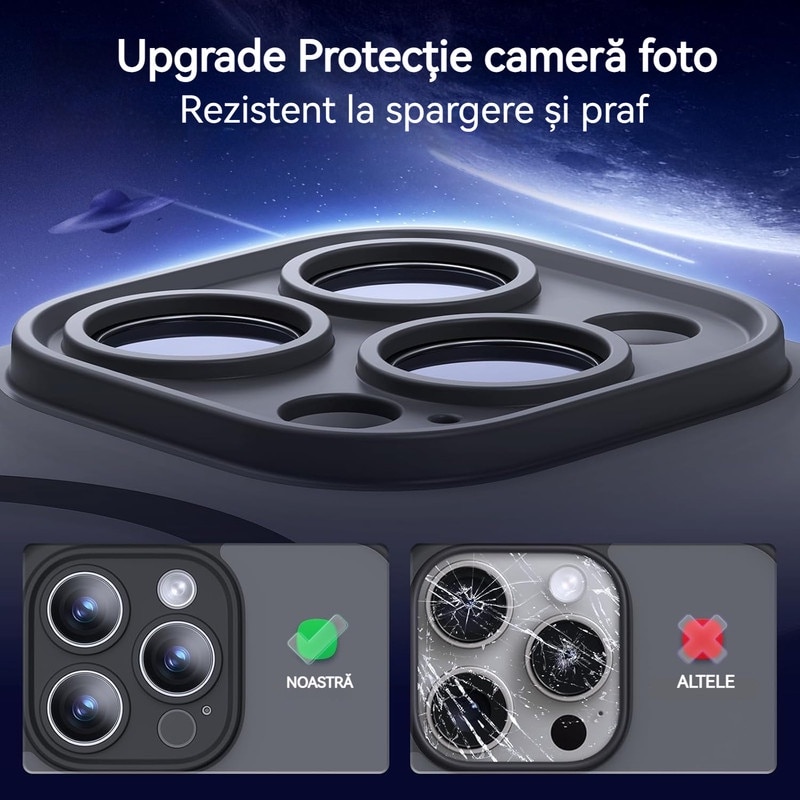 Husa de Protectie, Compatibila Apple iPhone 16 Pro Max, protectie camera, Rezistent la socuri, MagSafe, Negru