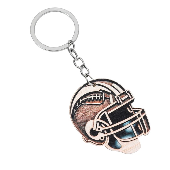 Breloc tematic din lemn, Enforose, multicolor, 11x4cm, set 1 breloc