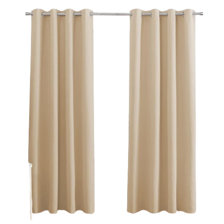 PONY DANCE függöny készlet, hőszigetelő függöny, lakberendezés, sötétítés, zajcsökkentő, 140 x 225 cm, bézs, 2 db