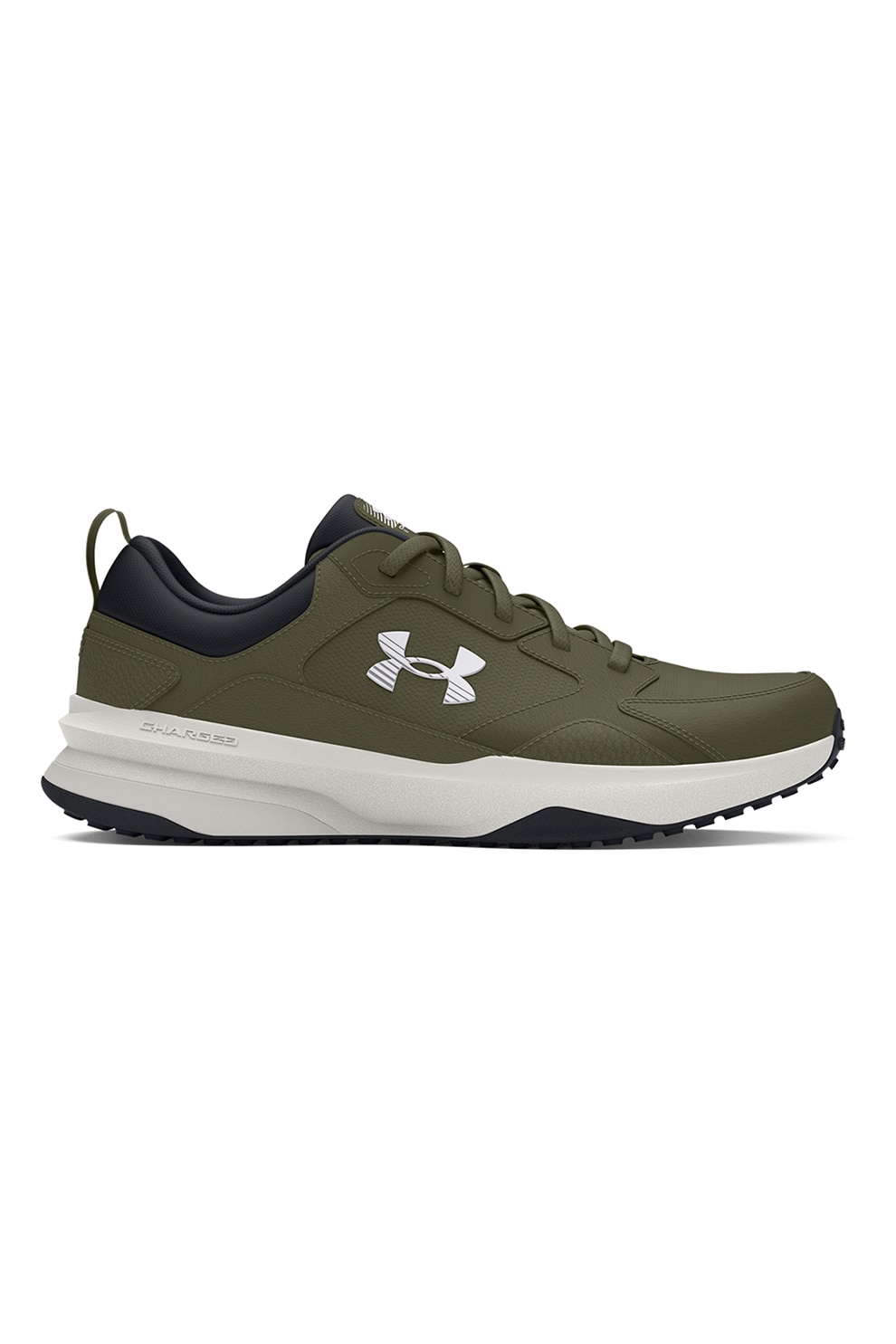 Under Armour, Pantofi pentru antrenament cu insertii de plasa Charged Edge, Alb, Kaki, 9