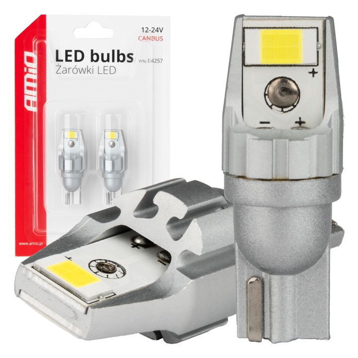 Комплект 2 LED крушки Canbus 12-24V T15 25smd бяла светлина