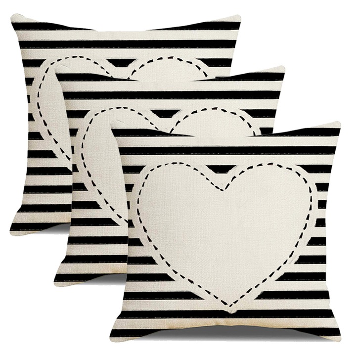 Set de 3 fete de perna, Enforose, dungi, decorare Ziua Indragostitilor