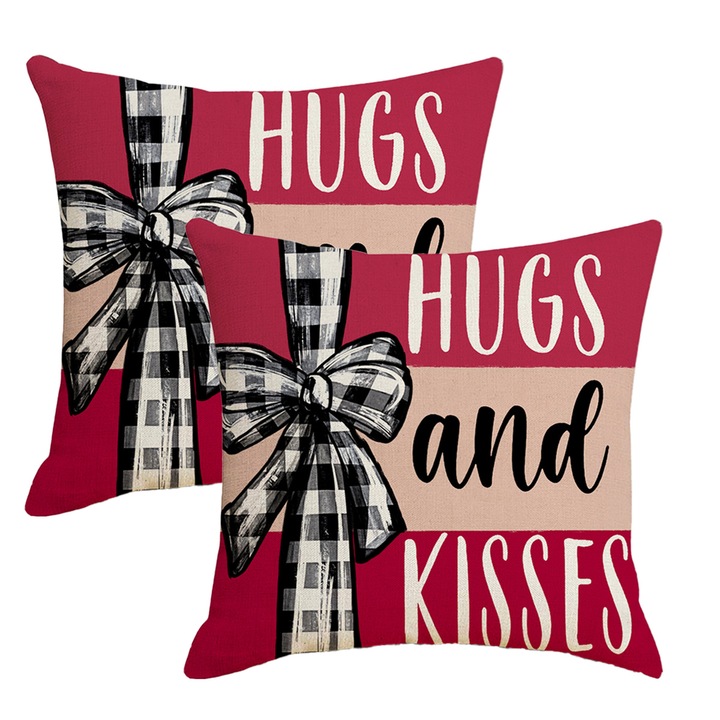 Set fete de perna Enforose, dungi de inima, 2 bucati, multicolor, material in