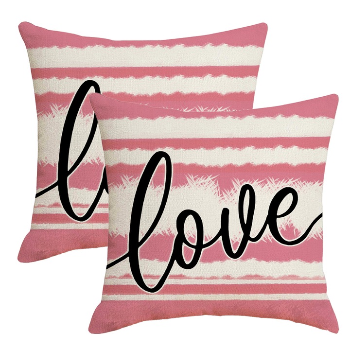 Fete de perna, Enforose, set 2 buc, dungi, inimioare, rosu