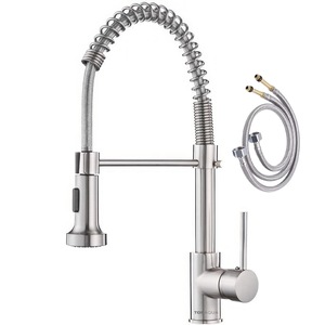 Baterie Bucatarie Chiuveta Flexibila Topaqua® HydroFlex, Furtun Extractabil, Pipa Inalta, Cartus Ceramic, Monocomanda, 2 Tipuri Jet, Racorduri Incluse, Otel Inoxidabil, Argintiu