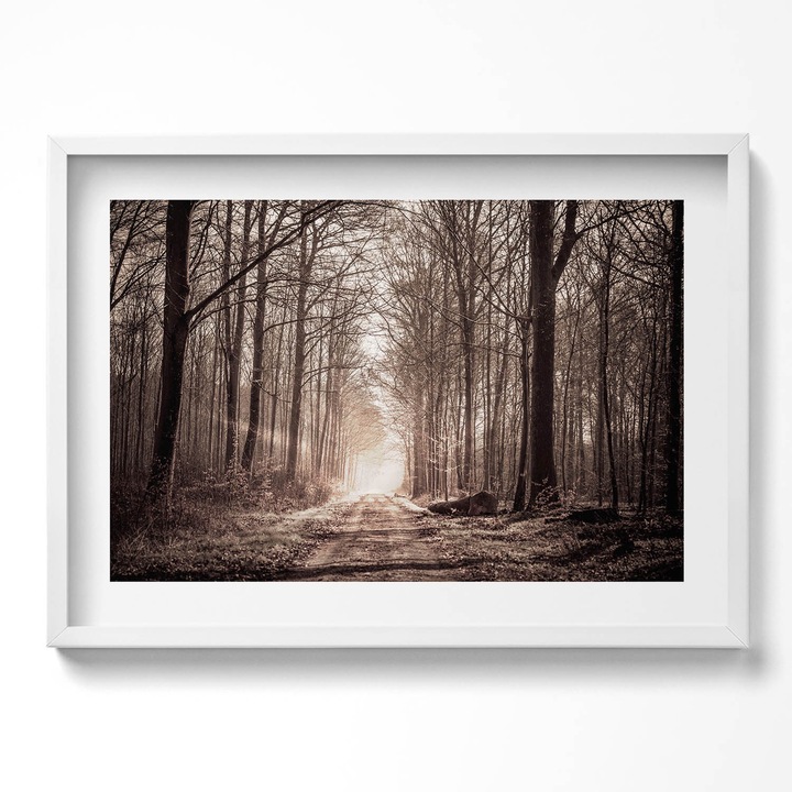 Tablou Inramat, Wallfluent, Plaja cu nisip de mare, Rama alba, 70x50 cm, 010330010120100279906