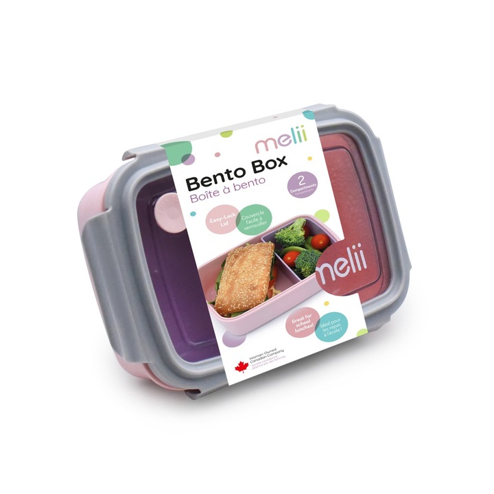 Кутия за обяд Bento, 880 ml, Разглобяема, Melii Blue Mint Lime