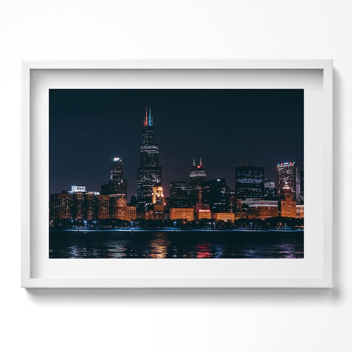 Tablou Inramat, Wallfluent, Coasta Costa Brava, Rama alba, 70x50 cm, 010330010120100280303