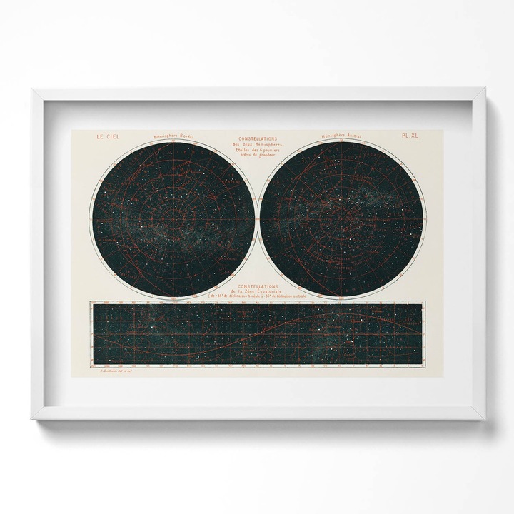 Tablou Inramat, Wallfluent, Fotografie NASA - vortexul norilor din spatiu, Rama alba, 70x50 cm, 010330010120100281041