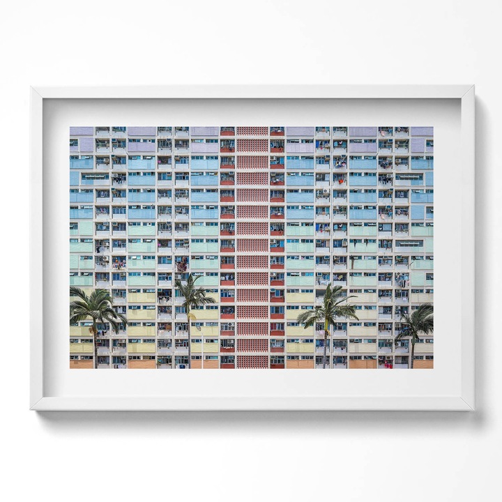 Tablou Inramat, Wallfluent, Orasul Houston noaptea, Rama alba, 70x50 cm, 010330010120100280297