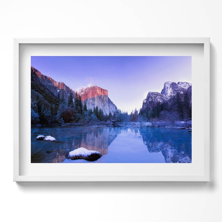 Tablou Inramat, Wallfluent, Panorama din Shanghai noaptea, Rama alba, 70x50 cm, 010330010120100280510