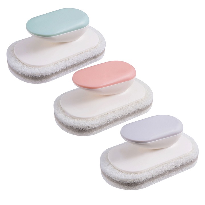 Set 3 Bureti de Curatare CooTooLa, pentru Suprafete Universale, Multicolor