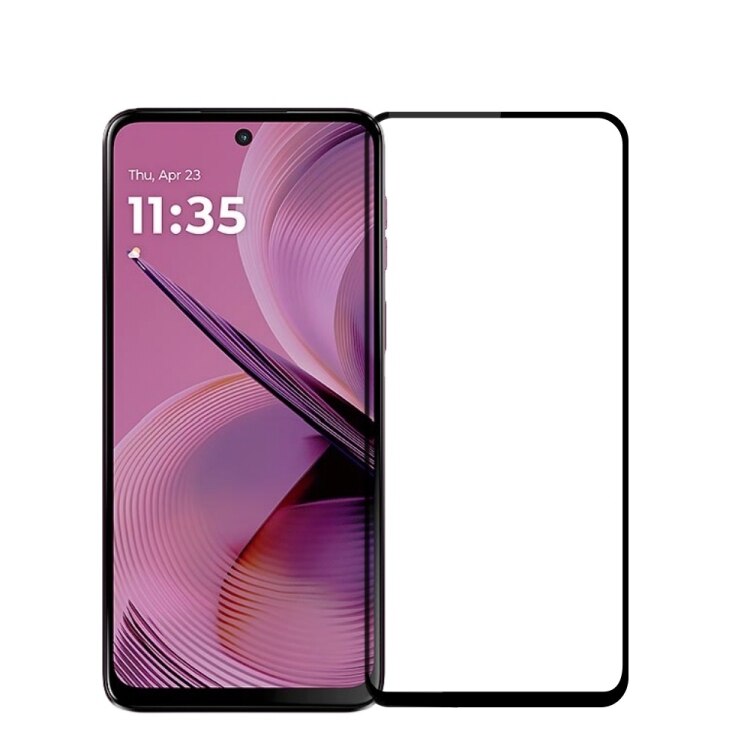 Folie Protectie Ecran pentru Motorola Moto G55, Sticla Securizata Temperata 9D, Margini negre