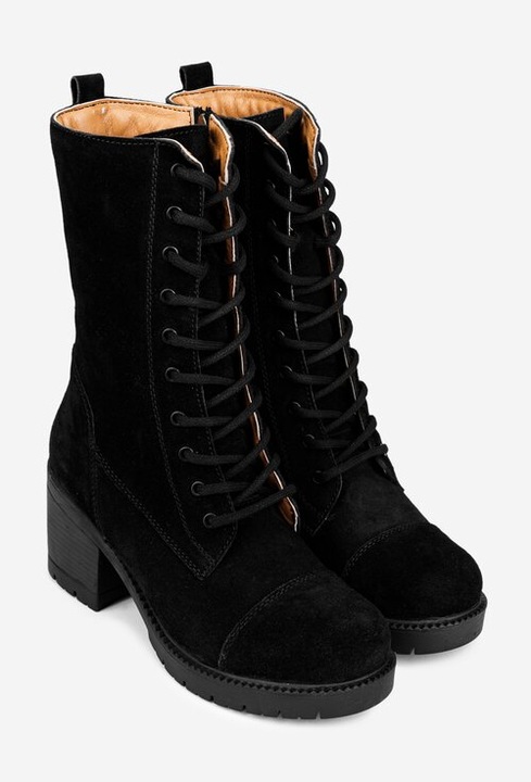 Ghete dama din piele intoarsa neagra