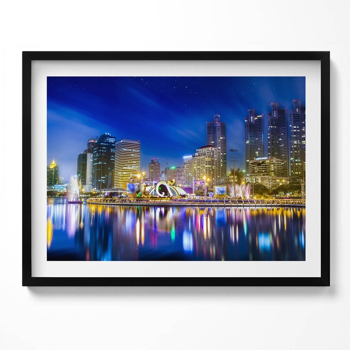 Tablou Inramat, Wallfluent, Peron de cale ferata veche, Rama negru, 100x70 cm, 010330010130200280153