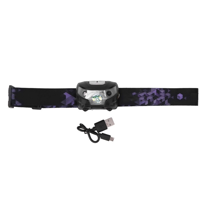 Фенерче за открито, с дълготрайна светлина, водоустойчиво, презареждаемо с USB, интелигентен сензор, 1x T6