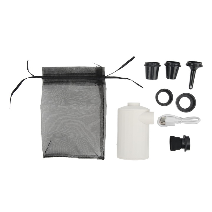 Hordozható pumpa, longziming, multifunkcionális, 6 fúvókával, fehér, kis méret