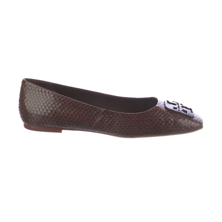 Дамски балетки Tory Burch Georgia, естествена кожа, кафяви