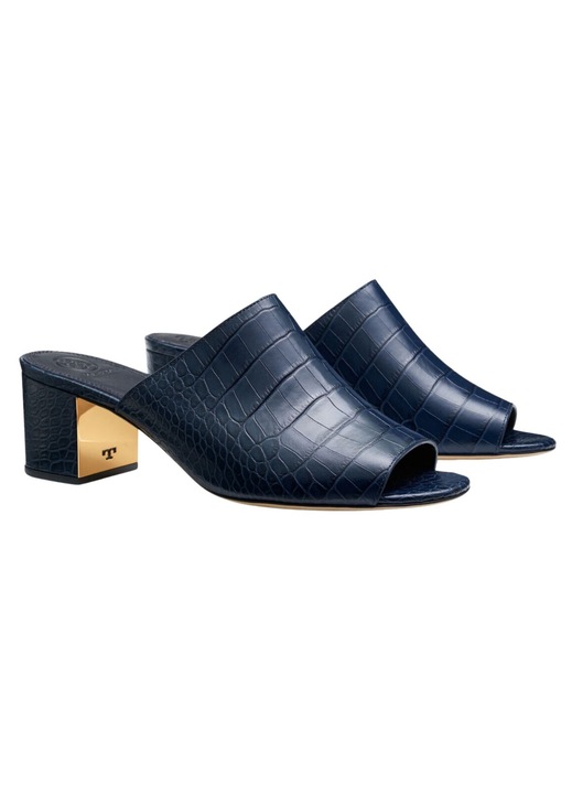 Saboti dama Tory Burch, piele naturala, bleumarin, 36.5 EU