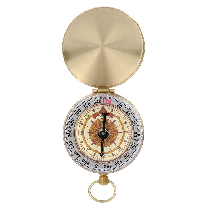 Longziming водоустойчив преносим мини метален компас, сгъваем дизайн, ярък, за дейности на открито