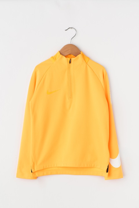 Nike, Futballfelső cipzáros nyakrésszel, Narancssárga/Fehér, M