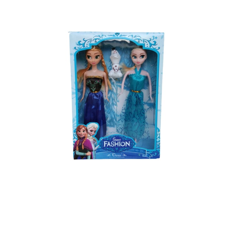 Set papusi frozen, Anna, Elsa si olaf, 33 cm, multicolor 3+ ani