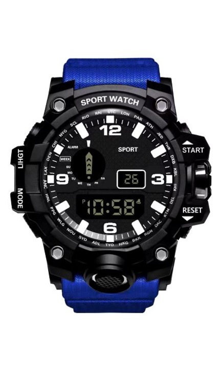 Ceas pentru copii, digital pentru fete baieti sport Digital Alarma albastru