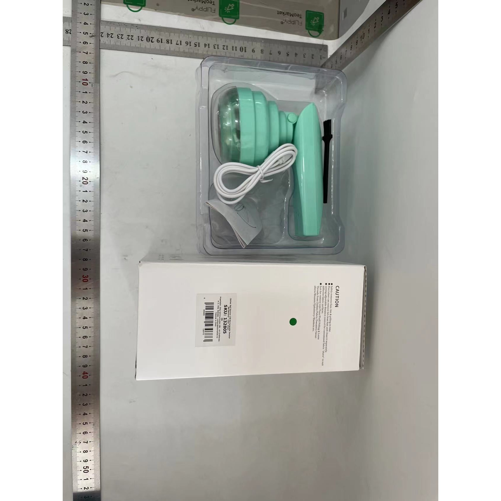 Aparat Pentru Curatat Scame, Par Si Praf, By Fitilomania, Trimmer pentru Diferite Tipuri De Material, Cu Lame Din Otel Inoxidabil, Maner Flexibil, Incarcare Prin USB, 13x8 cm, Verde