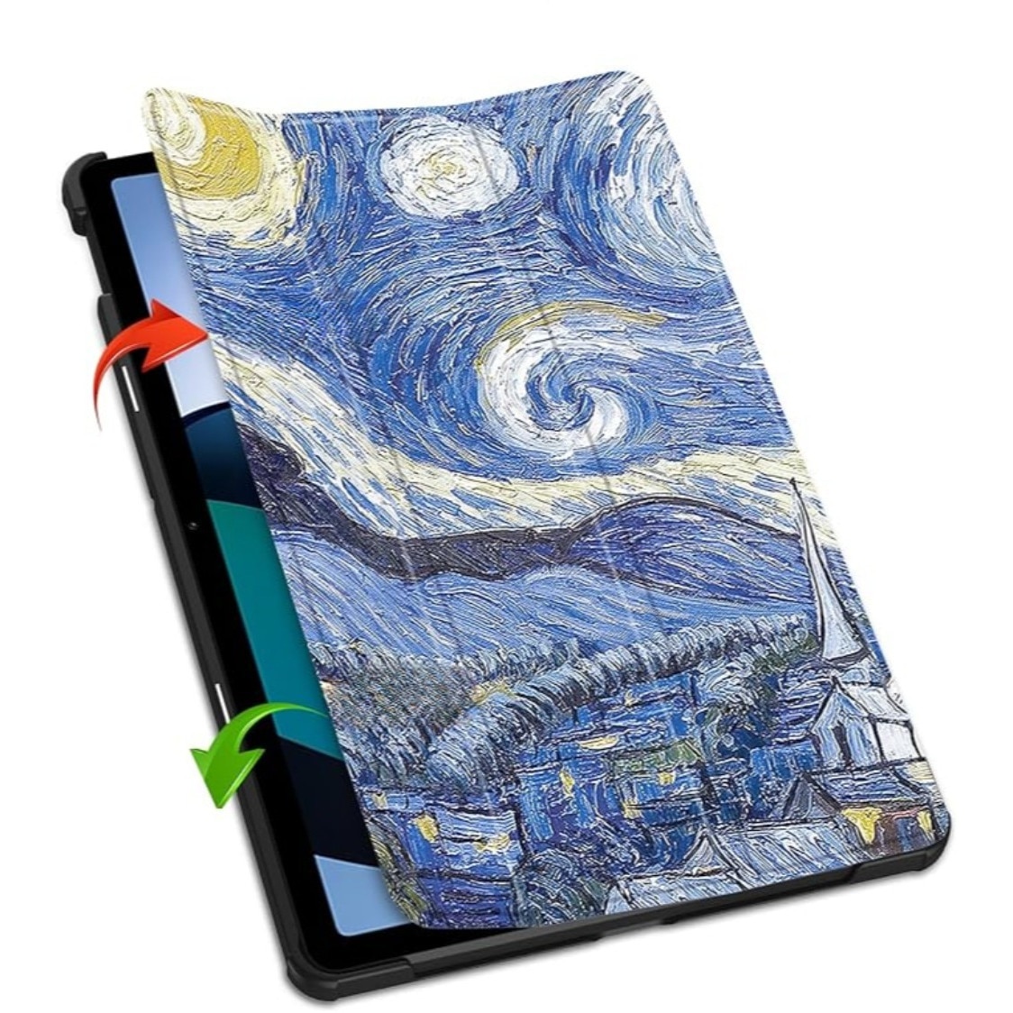 Husa tableta pentru Xiaomi Redmi Pad SE cu suport Multi-Unghi si functie Sleep/Wake, 8.7inci, Tripla, portabil, all-inclusive, Starry night