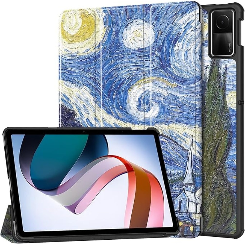 Husa tableta pentru Xiaomi Redmi Pad SE cu suport Multi-Unghi si functie Sleep/Wake, 8.7inci, Tripla, portabil, all-inclusive, Starry night