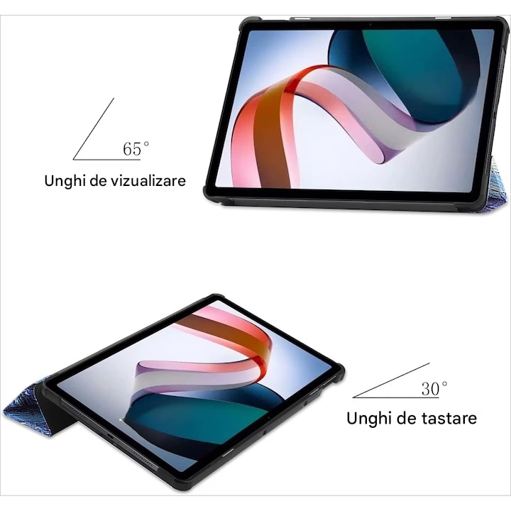 Husa tableta pentru Xiaomi Redmi Pad SE cu suport Multi-Unghi si functie Sleep/Wake, 8.7inci, Tripla, portabil, all-inclusive, Starry night