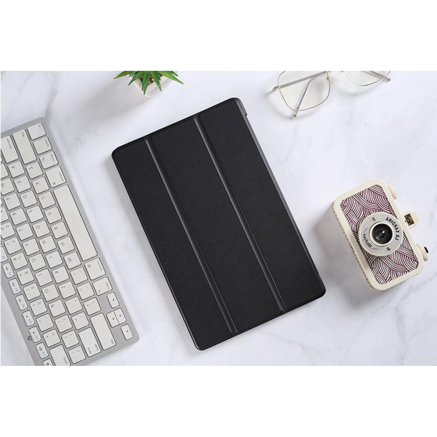 Husa compatibila cu Samsung Galaxy Tab S9 FE Plus, Tip carte, Silicon, durabil, confortabil, Protectie completa, Stand, Negru, Husa tableta, Accesoriu, Protectie dispozitiv, Husa cu suport, Business, britanic, minimalist