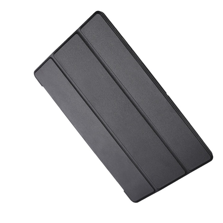 Husa compatibila cu Samsung Galaxy Tab S9 FE Plus, Tip carte, Silicon, durabil, confortabil, Protectie completa, Stand, Negru, Husa tableta, Accesoriu, Protectie dispozitiv, Husa cu suport, Business, britanic, minimalist