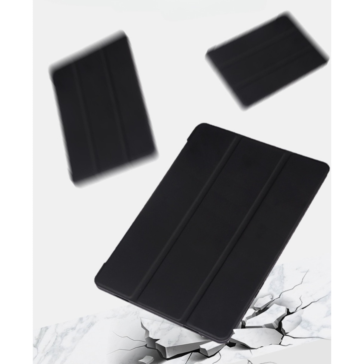 Husa compatibila cu Samsung Galaxy Tab S9 FE Plus, Tip carte, Silicon, durabil, confortabil, Protectie completa, Stand, Negru, Husa tableta, Accesoriu, Protectie dispozitiv, Husa cu suport, Business, britanic, minimalist