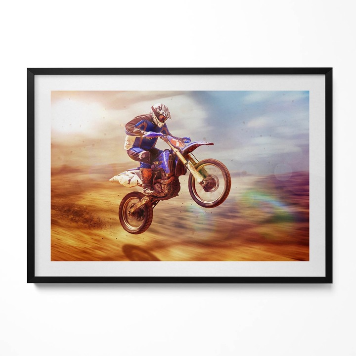 Tablou Inramat, Wallfluent, Peisaj cu lalele Olanda, Rama negru, 100x70 cm, 010330010130200280382