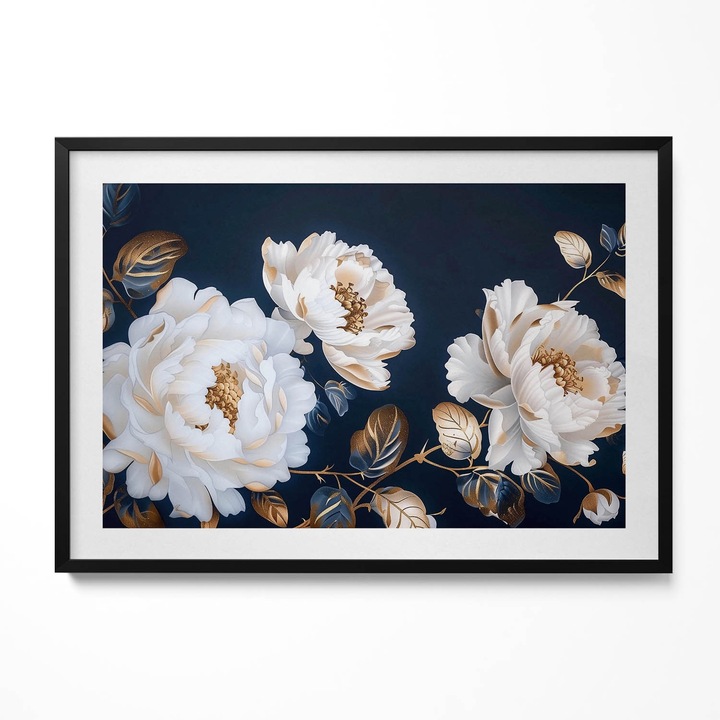 Tablou Inramat, Wallfluent, Mancarea buna este buna dispozitie - inscriptie pentru bucatarie, Rama negru, 100x70 cm, 010330010130200280021