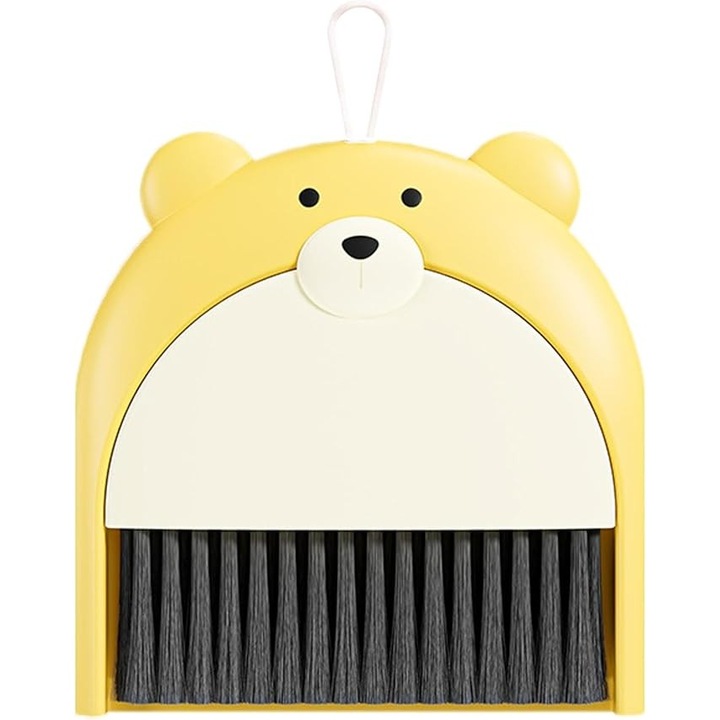 Set Matura si Faras, Flippy, Pentru Birou, din PP, Model Ursulet, 23.5 x 18 cm, Galben