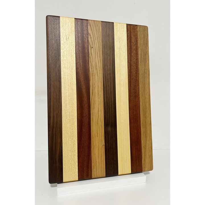 Tocator din lemn masiv de stejar, maon, ioroko si nuc american 390x290x40