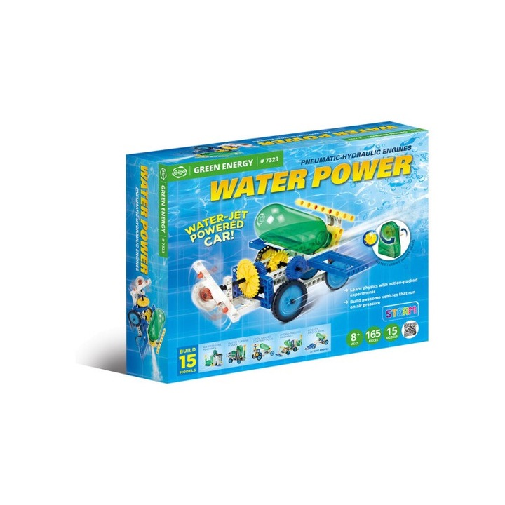 Set joc educativ Gigo Water Power, 10-12 ani, sistem hidropneumatic, sistem de propulsie cu apa, multicolor