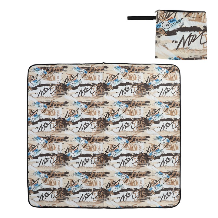 Longziming Изключително голяма водоустойчива постелка за пикник, преносим дизайн, 57x59 инча