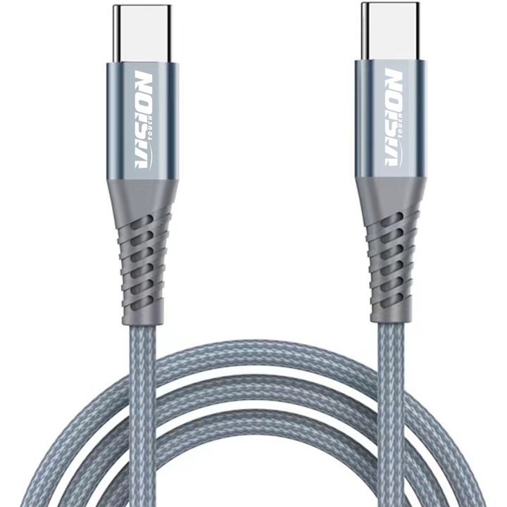 Vision Touch кабел, USB Type-C към USB Type-C, 60W, 1m, сив