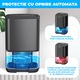 Dezumidificator Compact Elindor® pentru Aer Casa, Rezervor 1000ml, Ultra Silentios 35dB, Oprire Automata, Filtru Detasabil, 7 Lumini LED, Perfect pentru Dormitor, Baie, Living, Ajuta la Prevenirea Formarii Mucegaiului, 15 x 13 x 25 cm, Negru