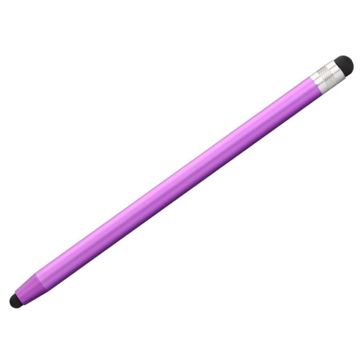Creion Stylus Pen pentru Tableta / Telefon, Potrivit pentru Desenat si scris, Cu doua capete, cauciuc, metal, generic, Mov