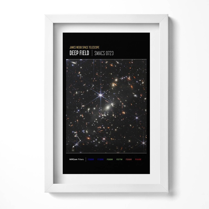 Tablou Inramat, Wallfluent, Poster cu tema spatiala cu fotografii NASA, Rama alba, 40x60 cm, 010330010080100281293