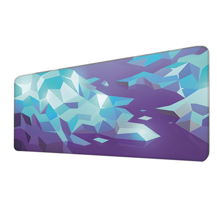 Mouse-pad gaming, Covoras de birou, cauciuc antiderapant, ingrosat, cu margini de blocare, 400*900*3MM, Albastru