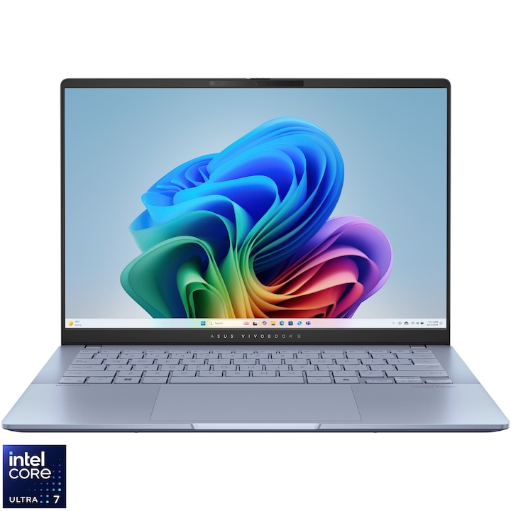 Лаптоп ASUS Vivobook S 14 S5406SA, Intel® Core™ Ultra 7 256V, 14'', WUXGA, OLED, 16GB LPDDR5X RAM, 1TB SSD, Intel® Arc™ Graphics, Windows 11 Pro, Mist Blue