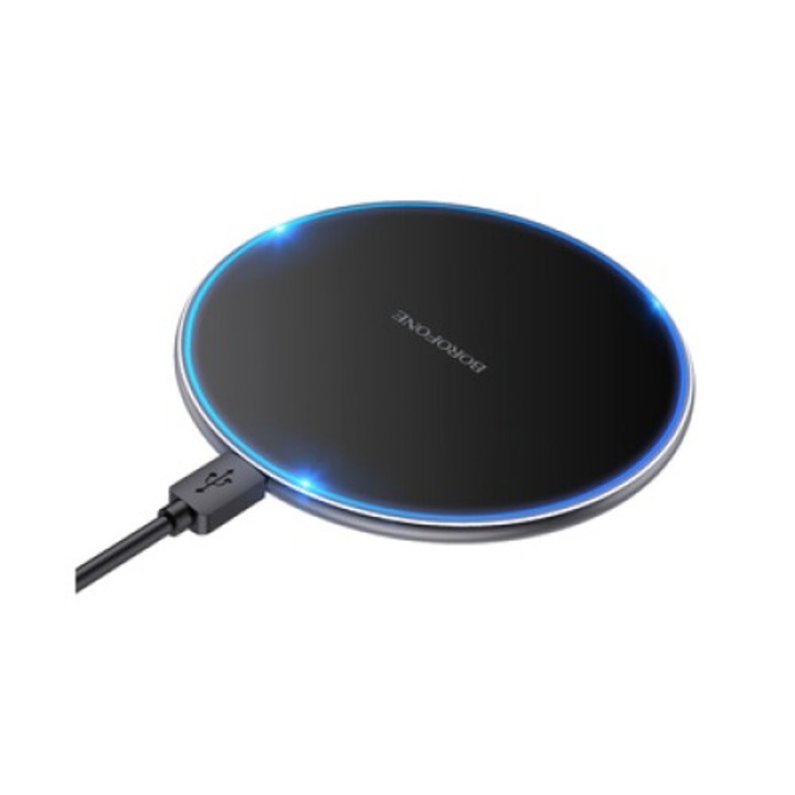 Incarcator Retea Wireless Borofone BQ3 Pro, 15W, 1.67A, Negru